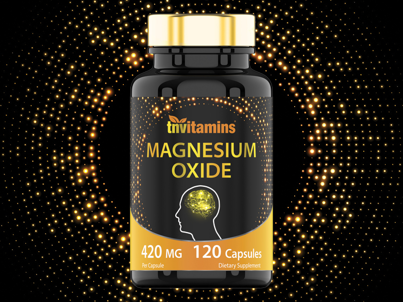 tnvitamins Magnesium Oxide 420mg - 120 Capsules | 4 Month Supply! | 100% Daily Value of Magnesium Oxide in One Capsule | Oxido de Magnesio | Non-GMO, Made in the USA