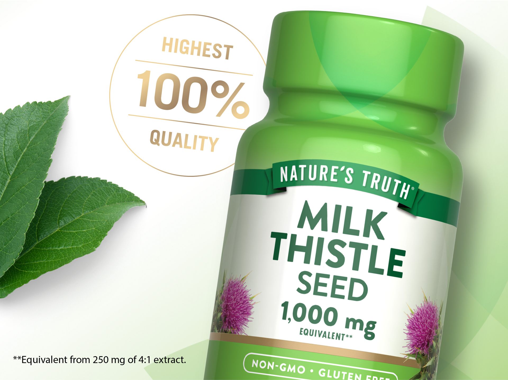 Nature's Truth Milk Thistle Seed Extract | Herbal Supplement | 100 Capsules
