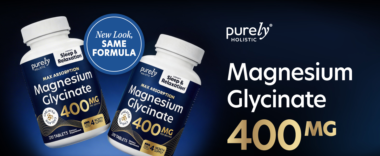 Magnesium Glycinate 400mg, 4+ Month Supply, Sleep, Relax & Muscle Support
