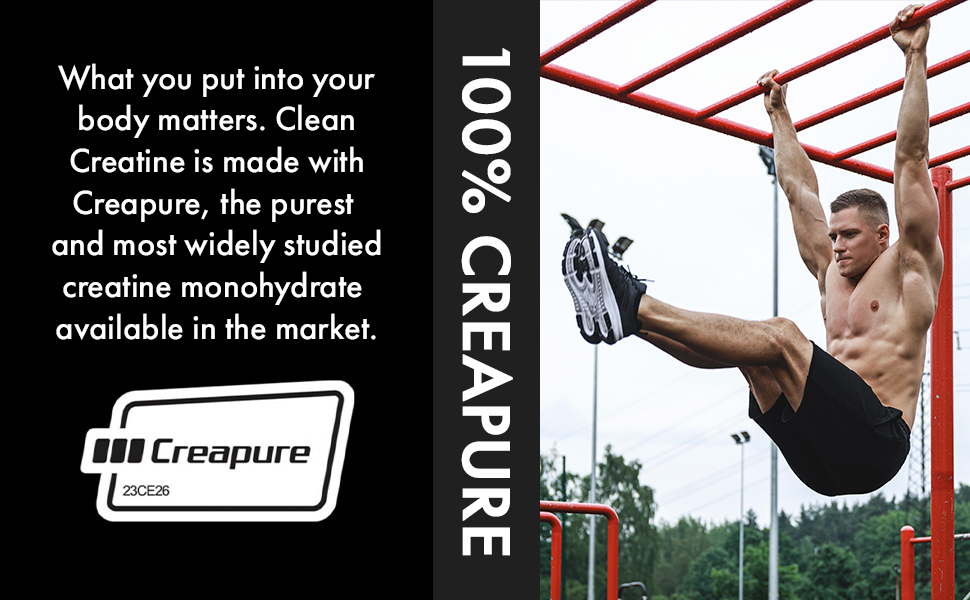 CLEAN Creatine - 100% Creapure® Creatine Monohydrate Powder for Muscle Health, Performance and Cognitive Support | 3rd Party Certified by NSF | 90 Servings | Unflavored | Vegan, Keto, and Gluten-Free