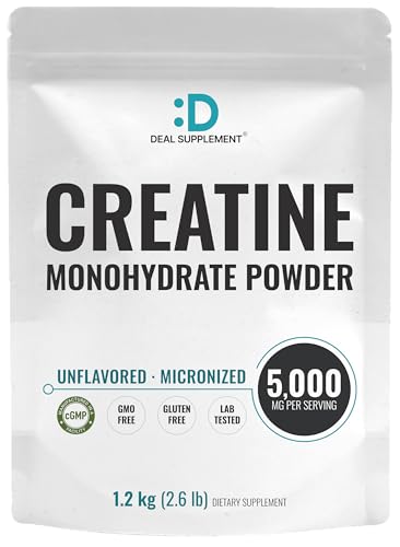 Micronized Creatine Monohydrate, 240 Servings, 5g Per Serving (1.2kg/2.6lb)