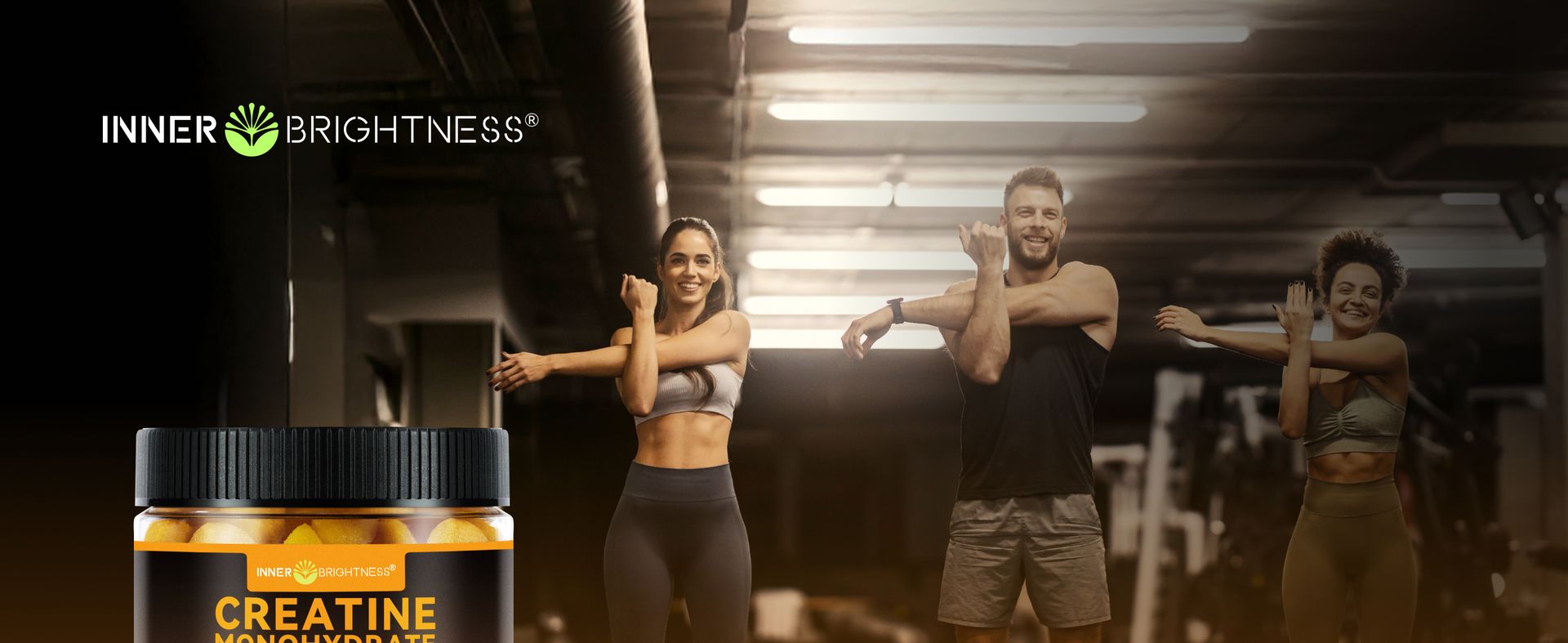 Inner Brightness Creatine Monohydrate Gummies for Men & Women 5000 mg, 3rd Party Tested, Creatine Chews for Muscle Growth, Strength & Energy Support, Sugar Free, Vegan, 120 Count