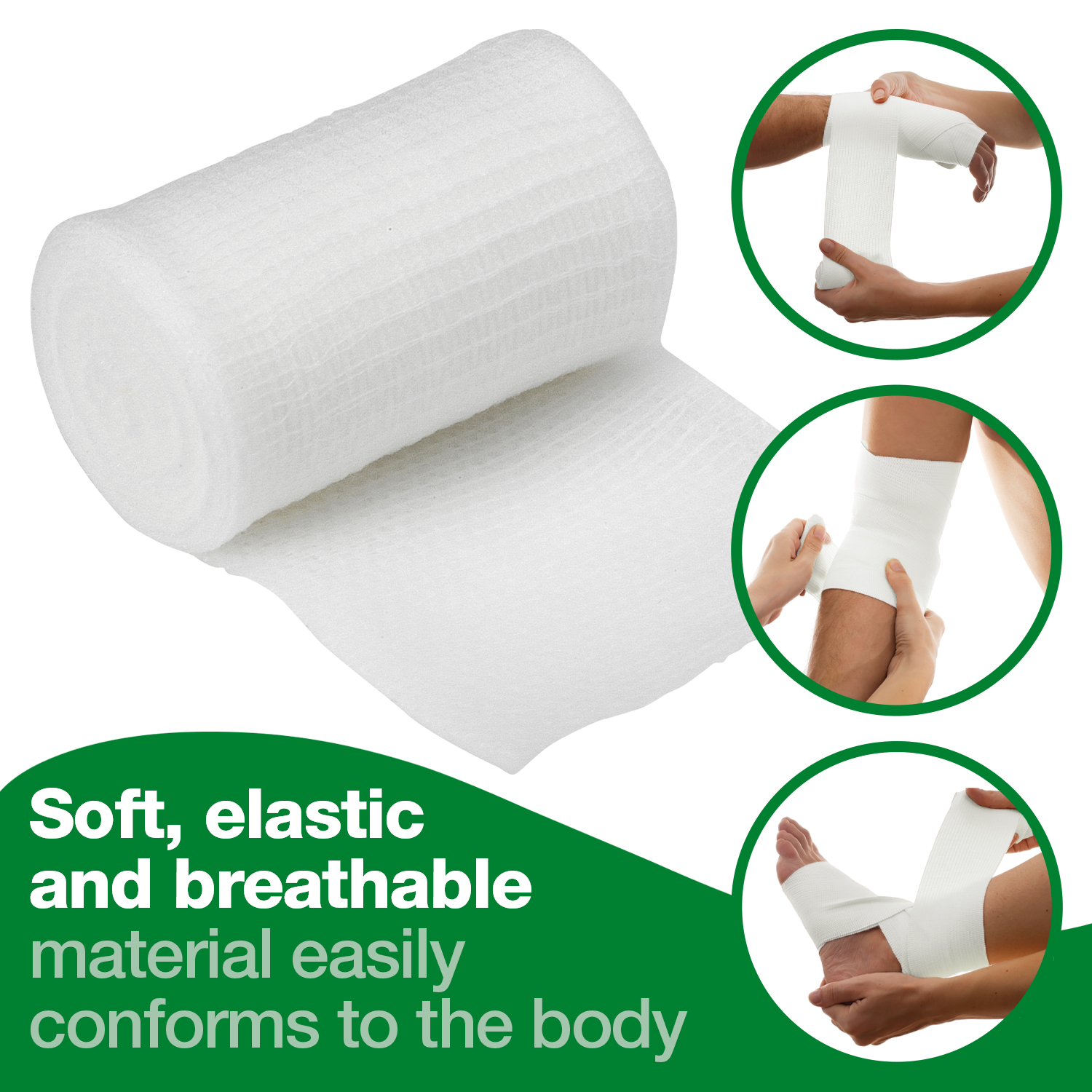 Safety First Aid HypaBand Conforming Bandages, 5cm x 4m, Pack of 6