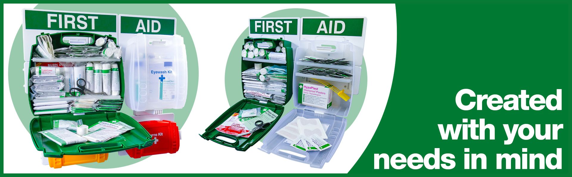 Safety First Aid Group Evolution First Aid, Eye Wash & Burns Point, Large, 43cm x 91cm | Large Fully-Stocked