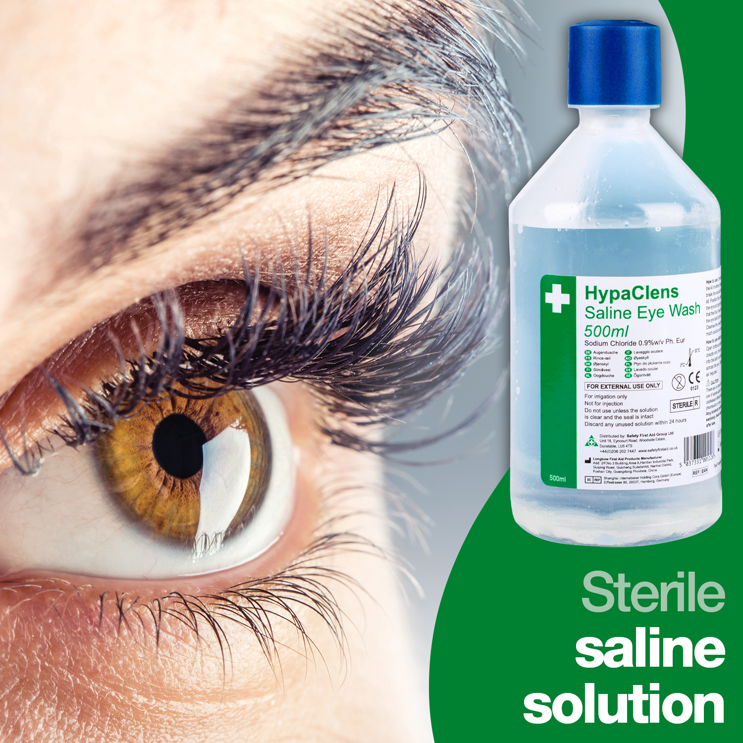 Safety First Aid HypaClens 20ml Saline Eye Wash Pods, Pack of 25