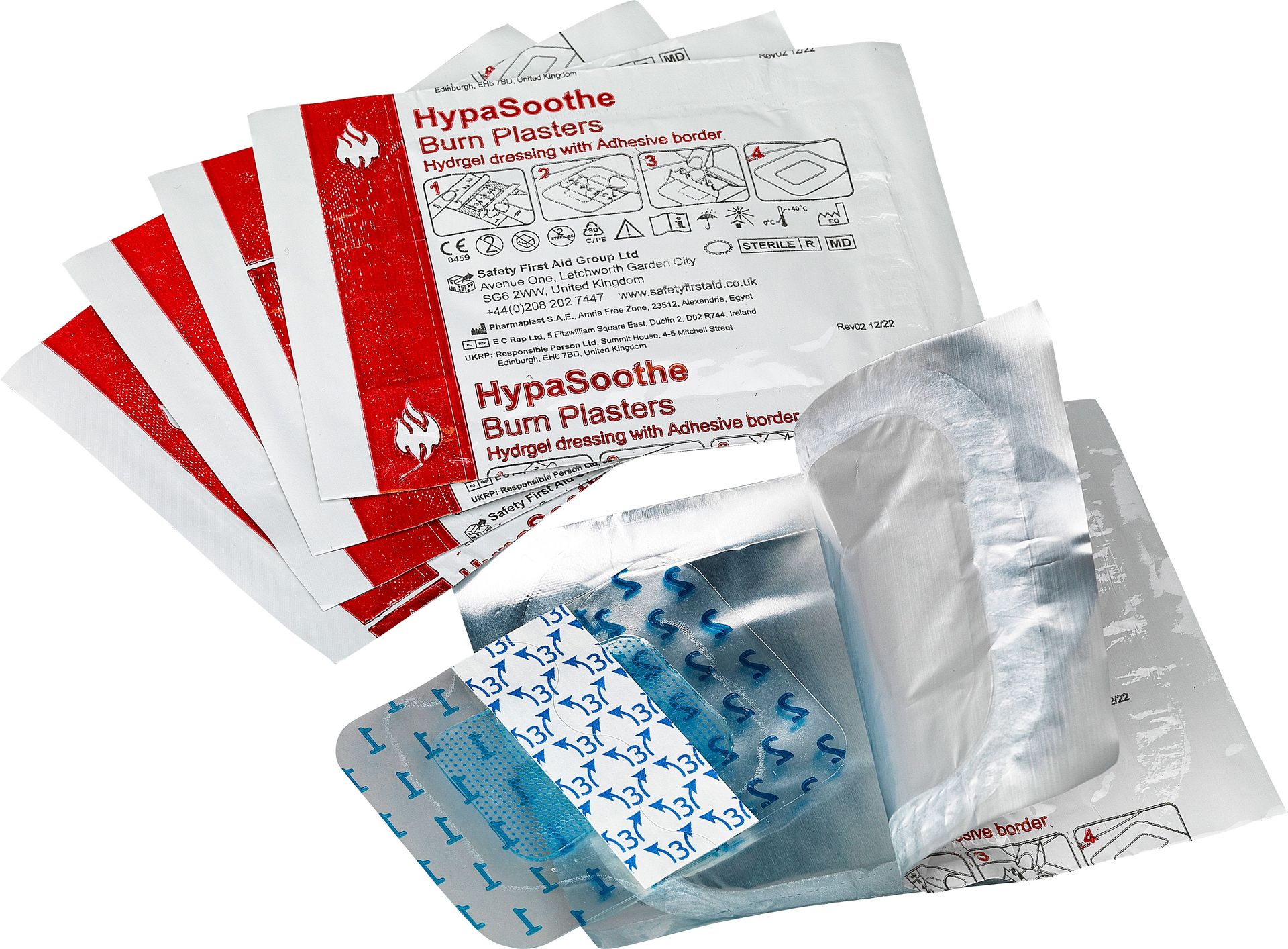 Safety First Aid HypaSoothe Assorted Pack of 10 Burn Plasters | Sterile and Hypoallergenic