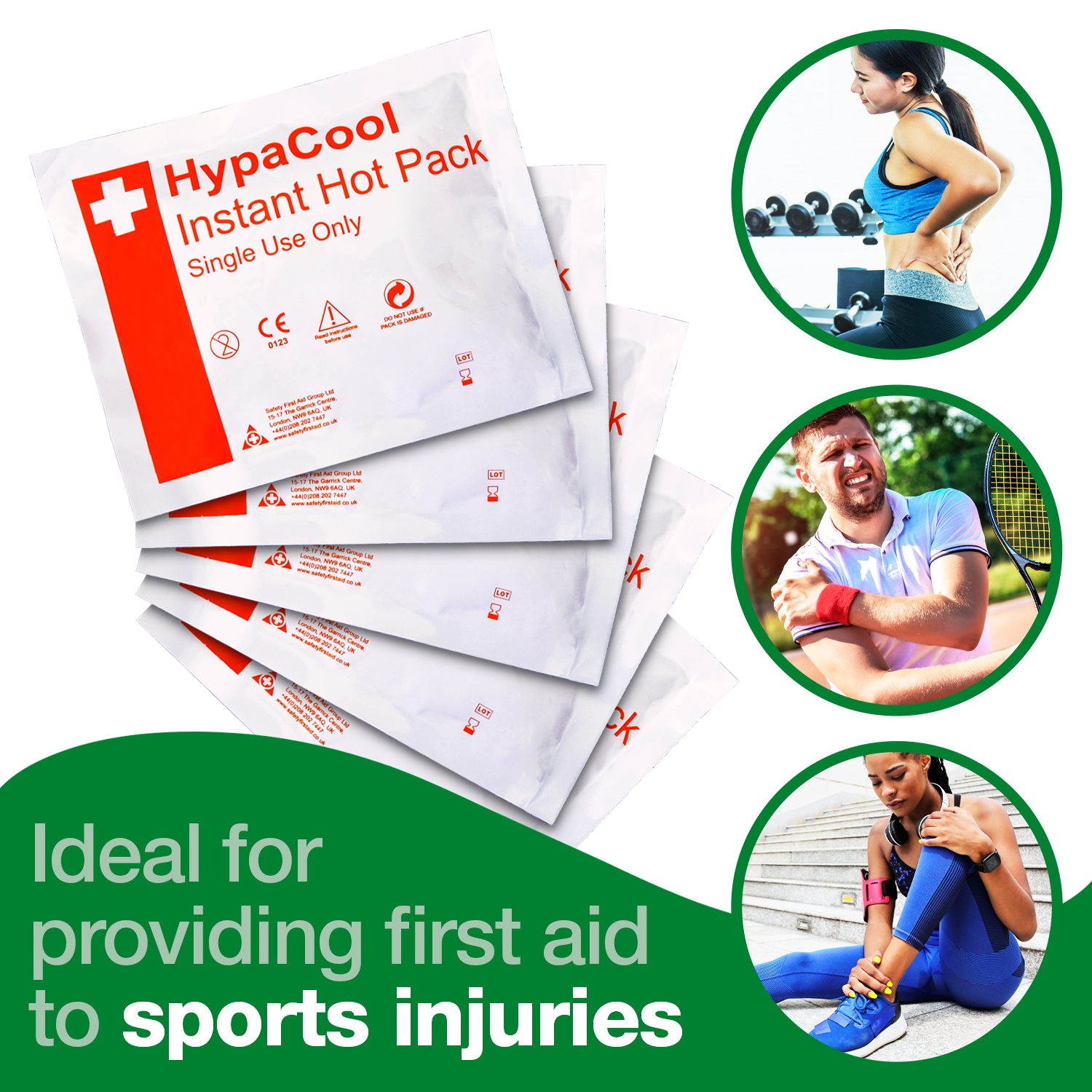 Safety First Aid HypaCool Pack of 24 Instant Cold Packs 12.5cm x 15cm