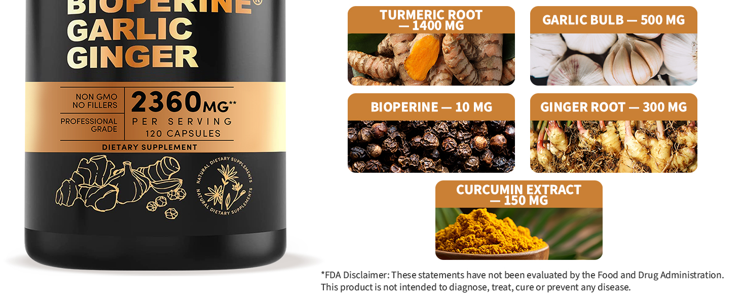 MEDCHOICE 4-in-1 Turmeric Joint Support with Garlic & BioPerine, 120ct