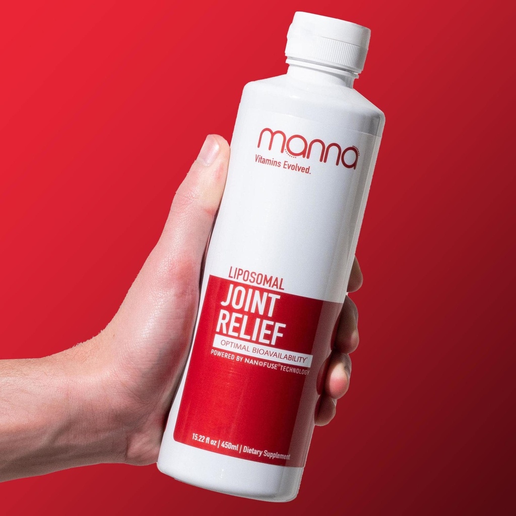 Manna Vitamine Evolved Liposomal Joint Relief Supplement per le donne, Uomini Include Curcumina, Glucosamina, Condroitina, Quercetina per la salute comune, Gonfiore, Aches, Aumenta la gamma di movimento, Mobilità