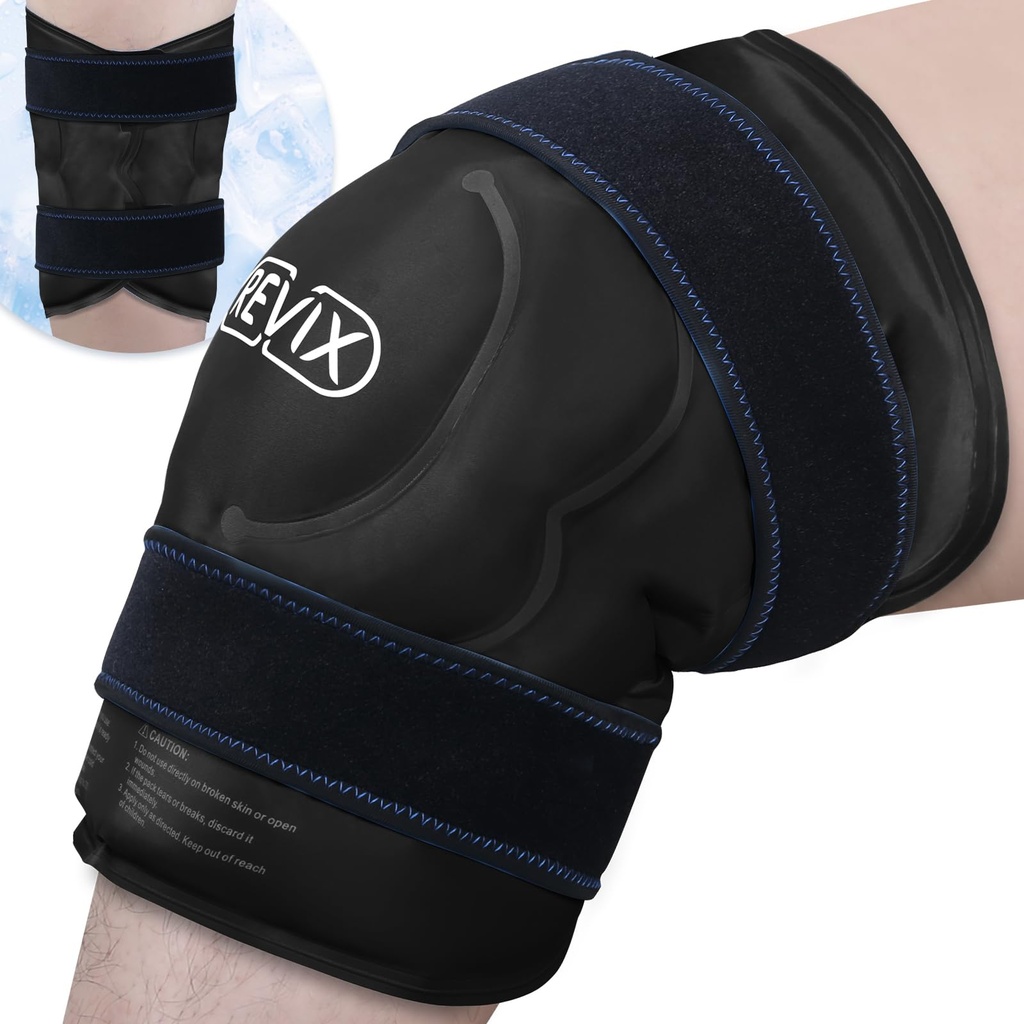 REVIX 20'' XXXL Reusable Ice Knee Wrap for Discomfort Reduction, Extra Large Cold Therapy Gel Pack for Knee, Back, Shoulder Relax and Post-Workout Recovery, Soft Plush Lining Cold Pack