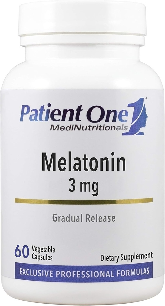 Paziente One Melatonin 3 mg Extended Release | Supplemento per sostenere sonno riposante e relax* | Natural Sleep Aid | 60 capsule