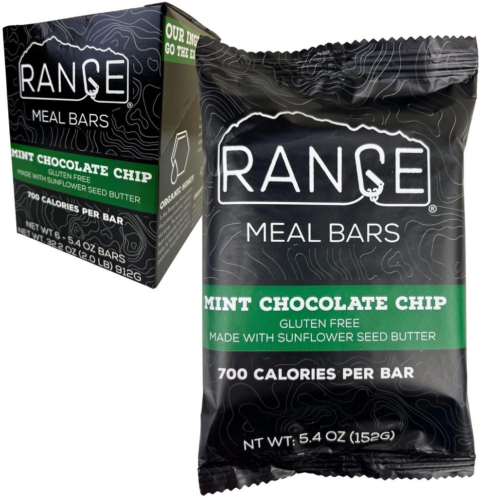 Gamma Meal Bar - Alta Calorie Meal Barre di ricambio - Barre senza glutine - Zaino Meals - 6 Pack (Mint Chocolate Chip)