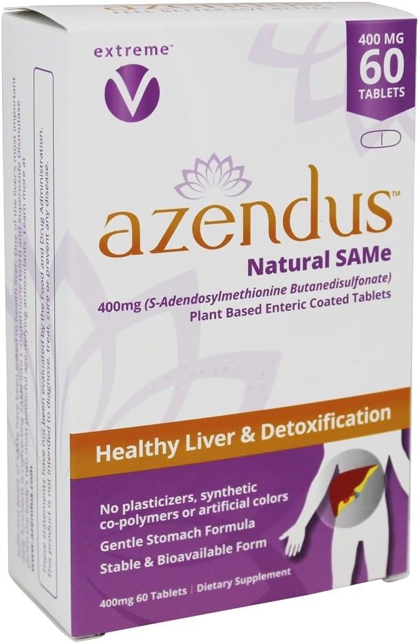 Azendus naturale SAM-e per la salute del fegato 60 conte, 400mg, 1 forma raccomandata, puro, naturale, stabile, grado farmaceutico stesso, assorbimento veloce