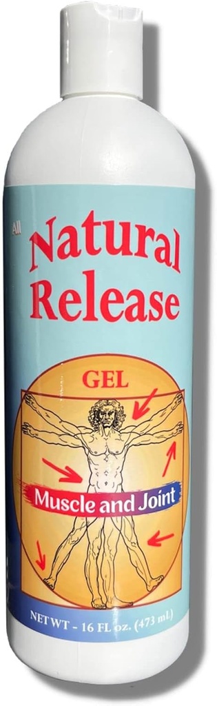 Muscolo di rilascio naturale & Gel congiunto per gli esseri umani - Rilievo per la schiena dorsale, Ginocchiere, HIPS, Stress muscolare, Crampe notturne, Aches, Strains, Discomfort - Atto veloce, Menthol Free (16 oz)