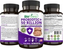 BioFinest Probiotic 50 miliardi CFU Enzime Supplemento - 12 Probiotici Strains con 3 Prebiotici Naturali - Digestione del fegato Detox Gas Bloating Constipation - Acidophilus for Men Women (60 tappi Veg.)