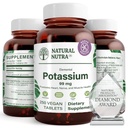 Natural Nutra Elemental Potassium Gluconate 99 mg Integratore alimentare – promuove l'energia, aiuta a migliorare il sistema nervoso, promuove la salute del cuore, il regolamento minerale, la funzione muscolare - 250 compresse vegane