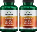 Swanson B-50 B-Complex - B Vitamin Complex con alta potenza e biodisponibilità - promuove il supporto del sistema immunitario, aiuta la salute del cuore, & Supporta il sistema nervoso sano - (250 capsule) (2 Pack)