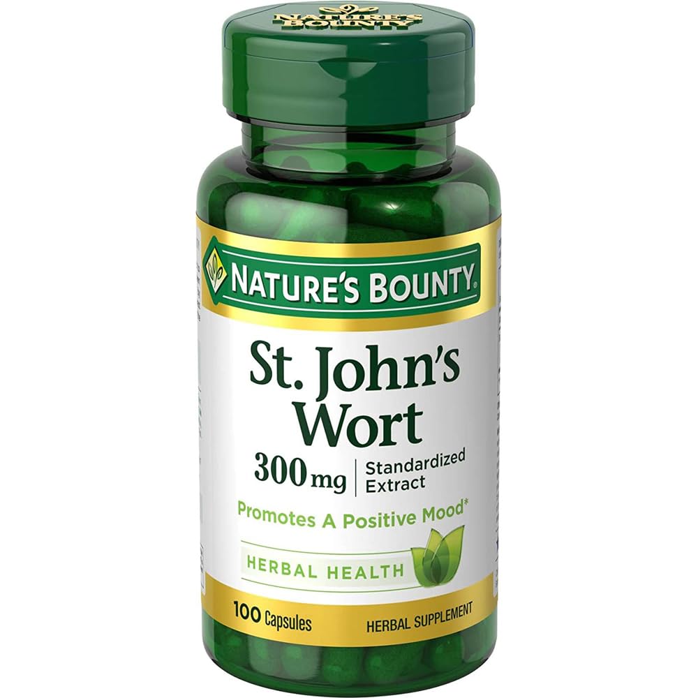 Bounty St. John's Wort Pills and Herbal Health Supplement, 300mg, 100 capsule
