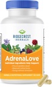 Ridgecrest Herbals AdrenaLove, Stress e Energy Support Supplemento con Ashwagandha, L-teanina, Ginseng, Schisandra, Taurine, Sacro Basilio, Adaptogens, B Vitamins (60 Vegan Caps, 30 Serv)