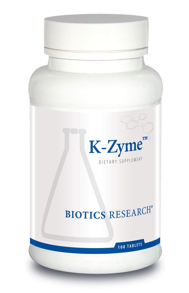Ricerca biotica K ZymeTM Potassium, 99 milligrammi, Supporta la funzione cardiovascolare, Equilibrio elettrolitico, Trasmissione di Nerve, Attività muscolare, Dismutasi di Superossido, Catalase.100 Tavole