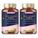 Totaria Inositol Supplemento per le donne con vitamina D3, Folate, 40:1 Ratio Myo-Inositol & D-Chiro Inositol Complex, (Vitamin B8) Inositol Capsule, Confezione da 2