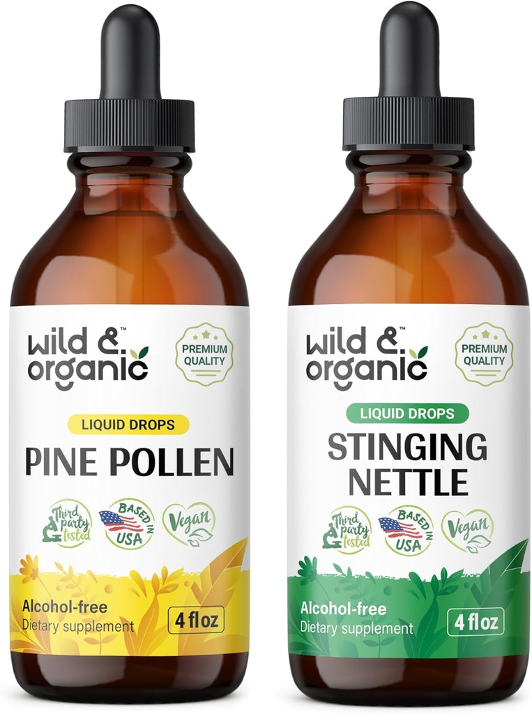 Tintura di polline di pino naturale 4 fl oz & Sting Nettle Root Tincture 4 fl oz