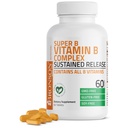 Bronson Super B Vitamina B Complesso Sostenuto lento rilascio (Vitamina B1, B2, B3, B6, B9 - Acido Folico, B12) Contiene tutte le vitamine B 60 compresse