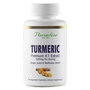 Paradise Organic Turmeric Rhizome 4:1 Extract, Active Whole Spectrum Extract, Super Potent, Ultra Pure, Vegan, Non OGM, Gluten Free, 90 capsule vegetariane
