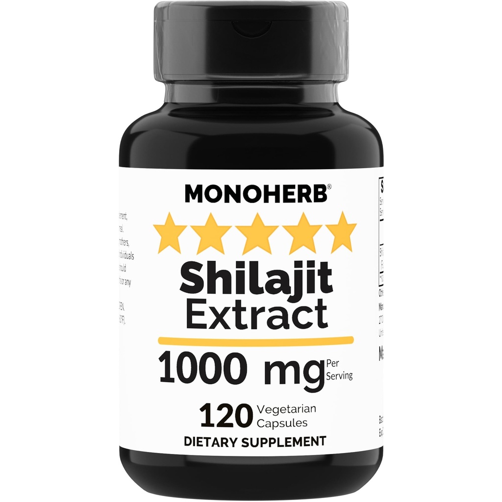 MONOHERB Shilajit Estratto 1000 mg - 120 capsule vegetariane