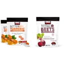 Fattore di Forza Migliore Turmeric 120 Cuciture morbide & Totale Beets 60 Cuciture morbide Bundle per la salute comune e del cuore