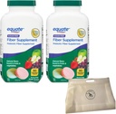 Equate Daily Fiber Sugar Free Prebiotic 90 Chewable Tablets (2 Packs) Bundle with Reusable Food Pouch