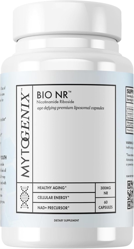 Pure NR Capsules - Nicotinamide Riboside Supplemento - 300mg Per Serving - 60 Capsule per Bottiglia - Anti-invecchiamento- Riparazione DNA danneggiato - Migliorare la funzione cognitiva - Ottimizzare l'attività cerebrale
