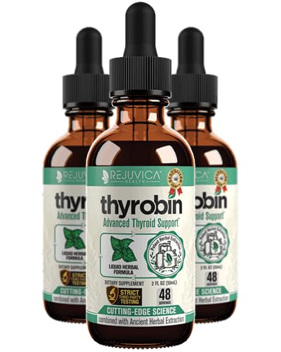 Thyrobin - Integratore avanzato di supporto tiroideo - Consegna liquida per un migliore assorbimento - Iodio, ortica di stiratura, Kelp, Astragalus, Ashwagandha & More!