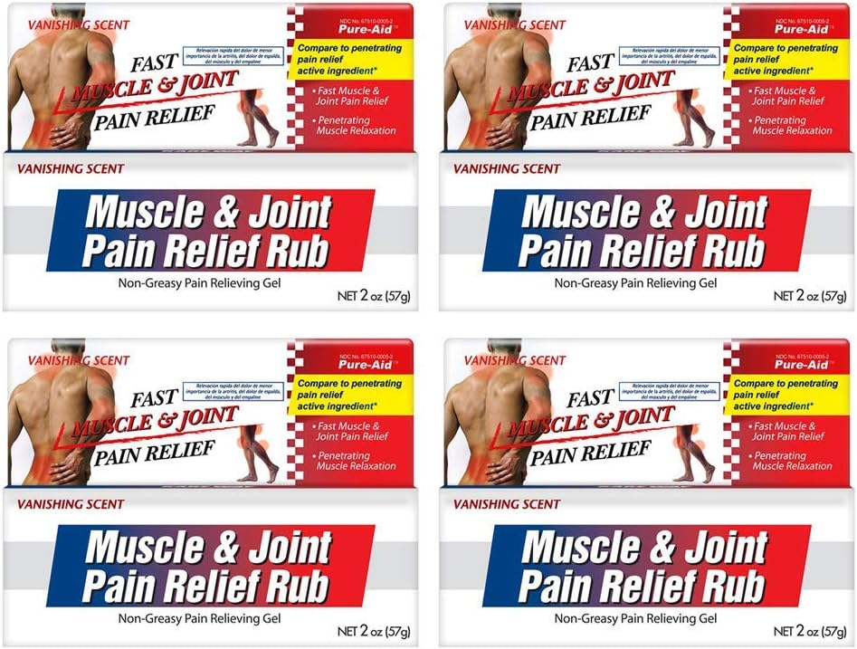 Rubinetto di sollievo del dolore muscolare e comune, sollievo veloce da artrite minore, mal di schiena, dolori muscolari e articolari Crema non grassa, 2oz (4pk)
