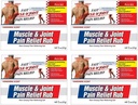 Rubinetto di sollievo del dolore muscolare e comune, sollievo veloce da artrite minore, mal di schiena, dolori muscolari e articolari Crema non grassa, 2oz (4pk)