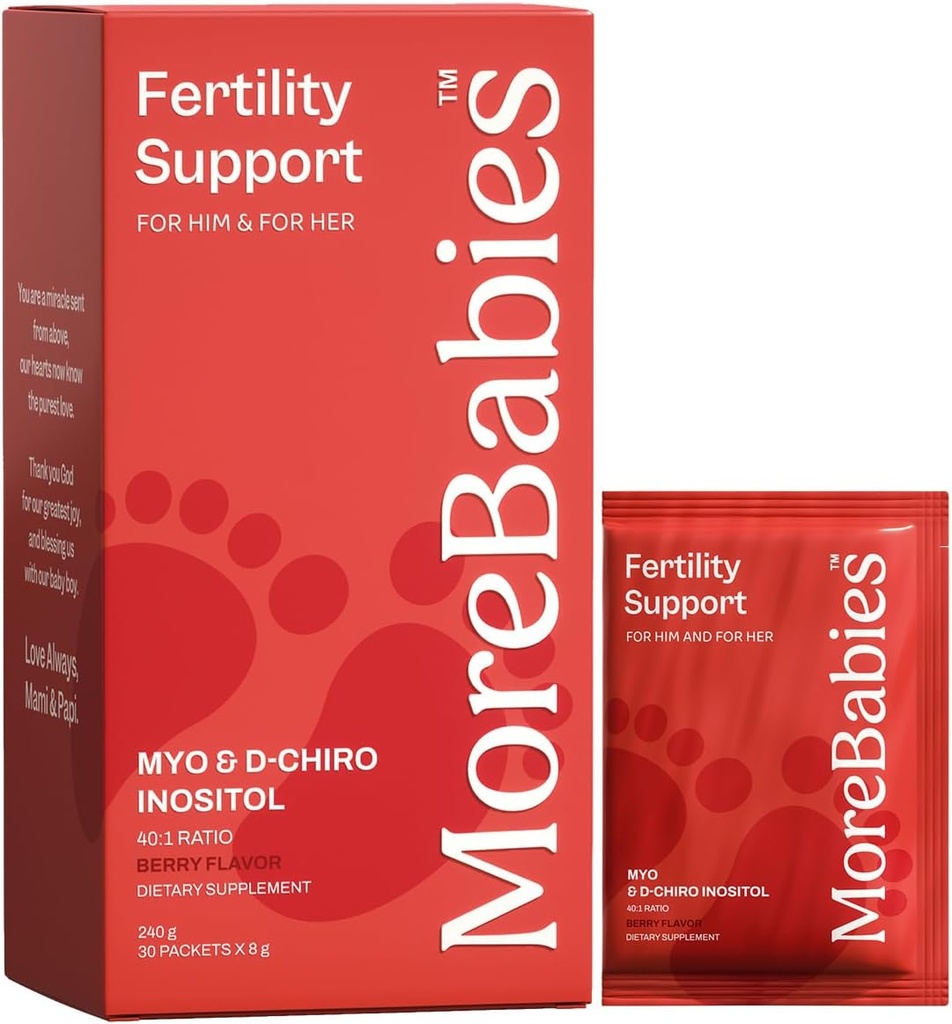 Myo-Inositol & D-Chiro Inositol Fertilità Supplemento per le donne e gli uomini. Fornitura di 30 giorni, Pacchetti aromatizzati di bacche. Promuove la funzione ovarica sana e la qualità dello sperma.