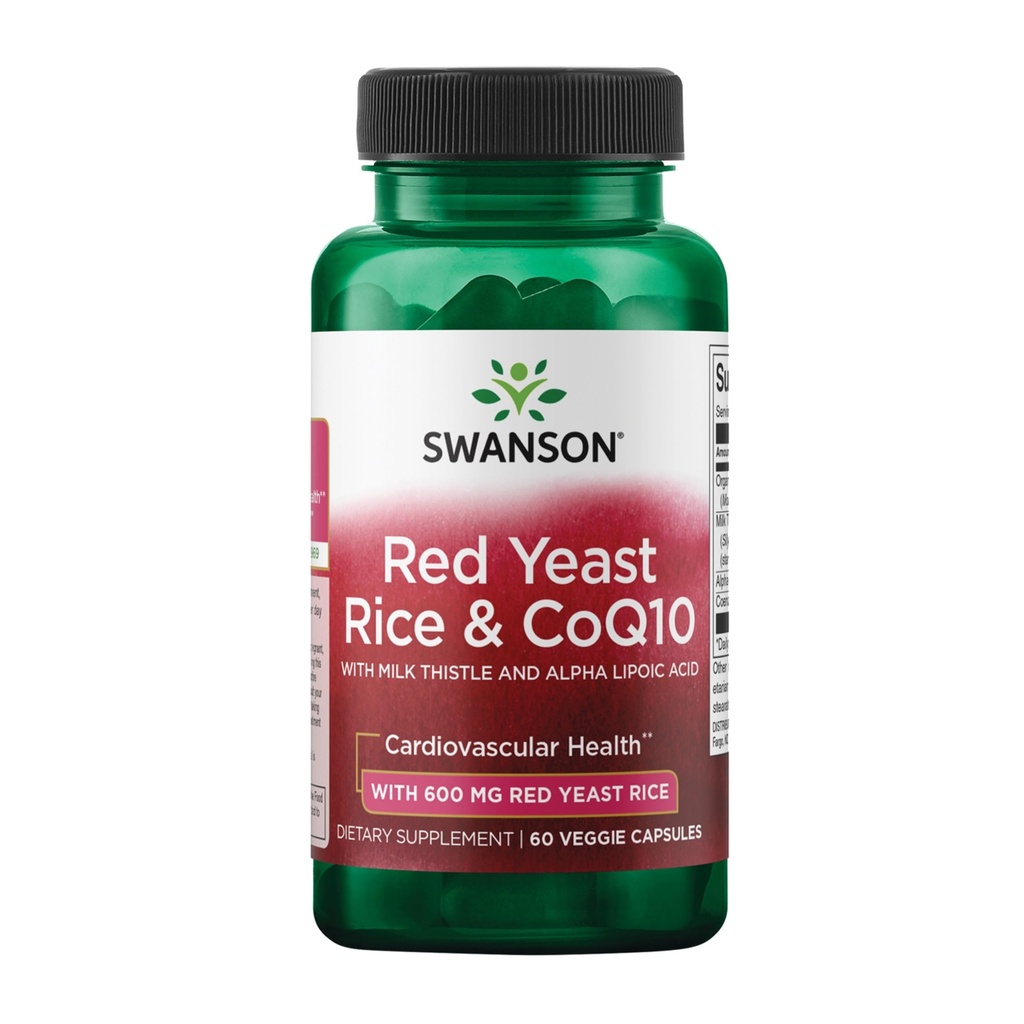 Swanson tradizionale riso rosso lievito & CoQ10 con cardo al latte e acido alfa lipoico 60 capsule di veg