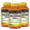 MASON NATURAL Valerian Root 500 mg, 6 mesi di fornitura, aiuto naturale del sonno, promuove sonno sano e riposante, supplemento di erbe, 3 pacchetto