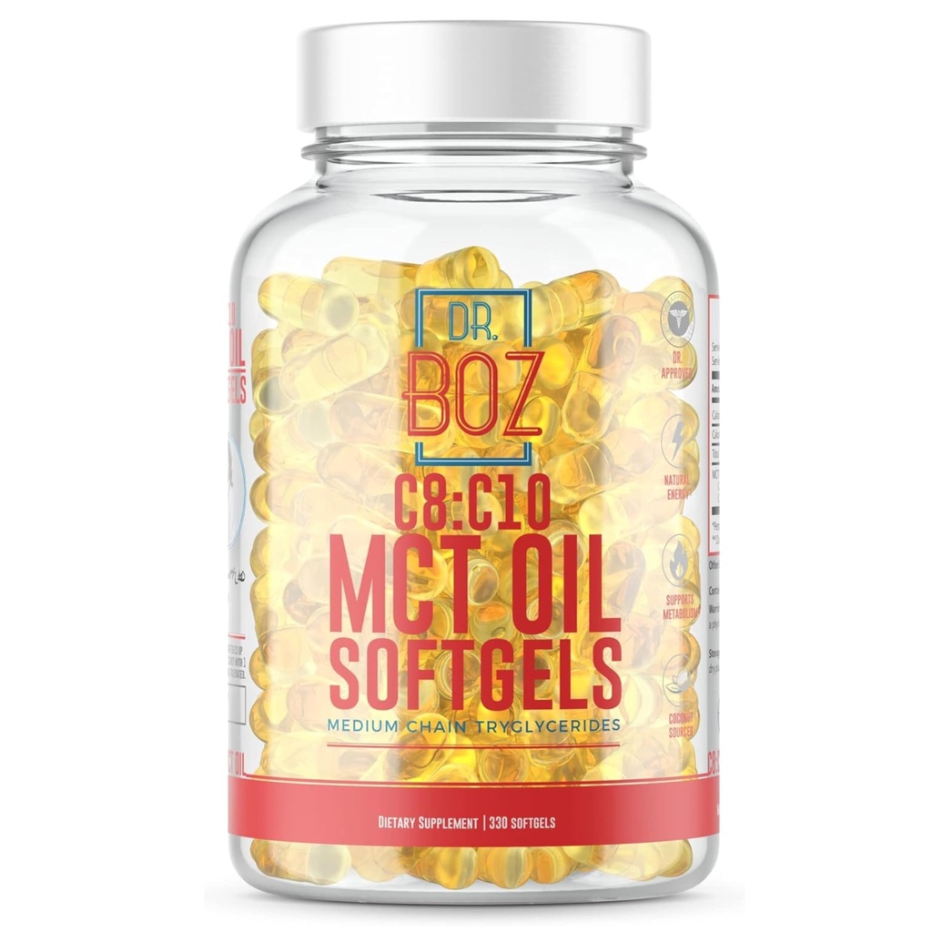 Dr. Boz - C8:C10 MCT olio Supplemento (330 Softgels) - Dottore approvato - Energia naturale, gestione del peso, & Mental Focus - Aumenta chetoni - Fatto da puro olio di cocco - Made in the USA - Self Care