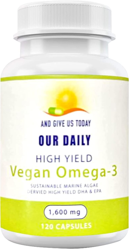 Il nostro quotidiano Vites Vegan Omega-3 Supplemento - Fonte di alga marina per gli acidi grassi DHA & EPA - alternativa di olio di pesce a base vegetale - Softgels libero di Carrageenan per la salute degli occhi e il benessere ottimale