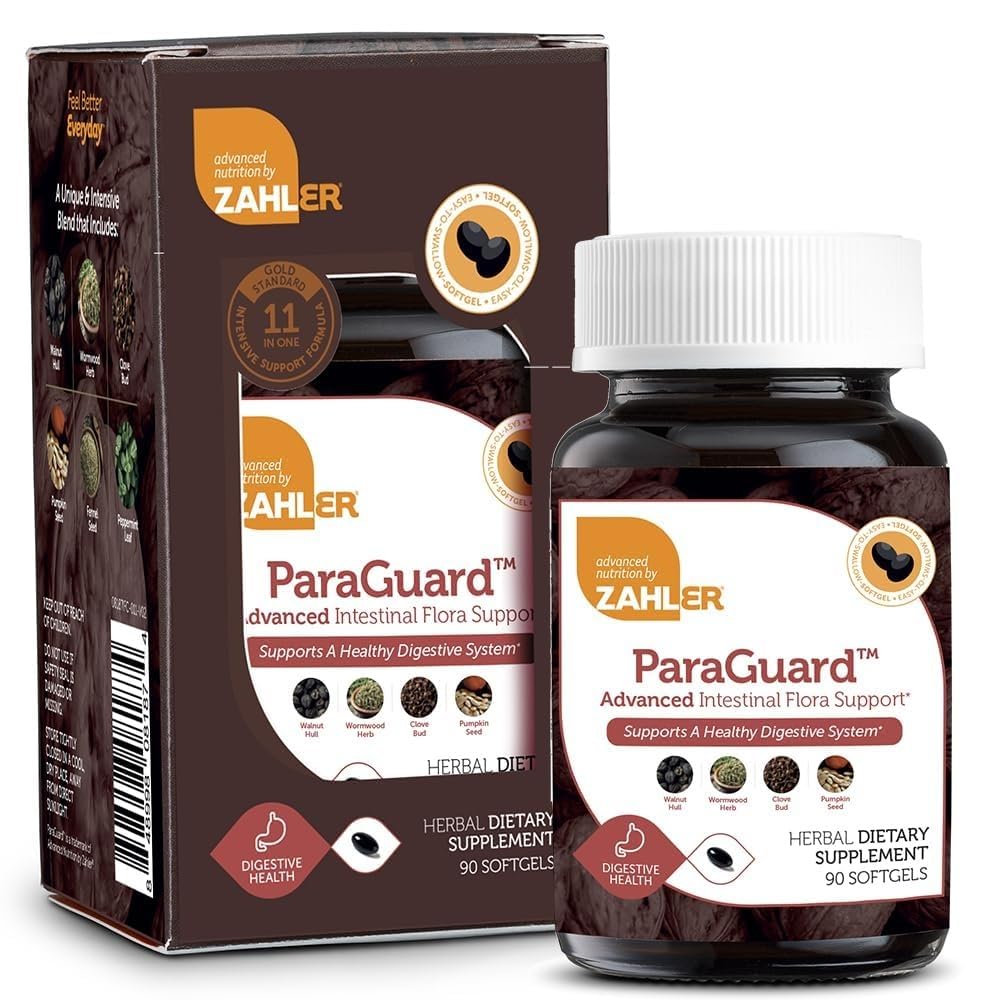 Zahler - ParaGuard Cleanse Softgels - Gut Health Detox Supplemento - Formula ha Wormwood, Aglio Bulbo, Semi di zucca, Clove & More - Detox naturale per gli esseri umani - Certificata Kosher (90)