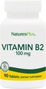 Natures Plus Vitamina B2 (Riboflavin) - 100 mg, 90 compresse vegetariane - Natural Energy & Metabolism Booster, promuove la salute generale - senza glutine - 90 Serve