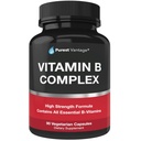 Vitamine B Complex Vitamine B12, B1, B2, B3, B5, B6, B7, B9, Acido Folico - Super B Vitamine Complesso per Donne, Uomini, Adulti - 90 Capsule Vegetariani