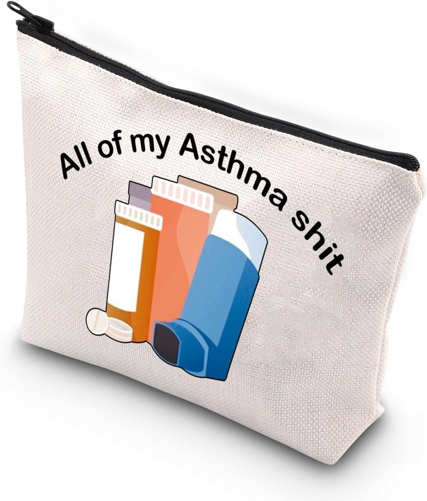 VAMSII Asma Fighter Gift Inhaler Borsa da viaggio Tutta la mia Asma Merda consapevolezza Sacchetto di farmaci