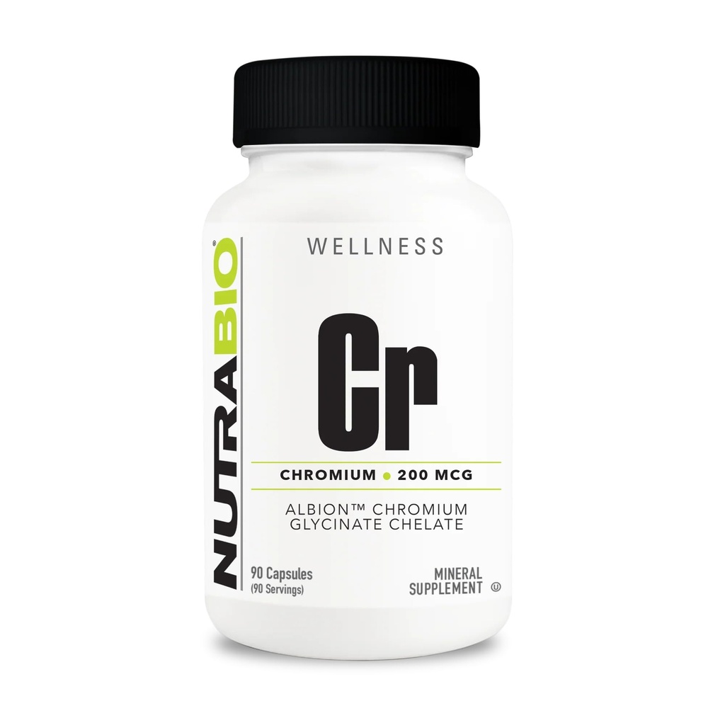 NutraBio Chelato cromo GFT - 200 mcg - 90 capsule vegetali