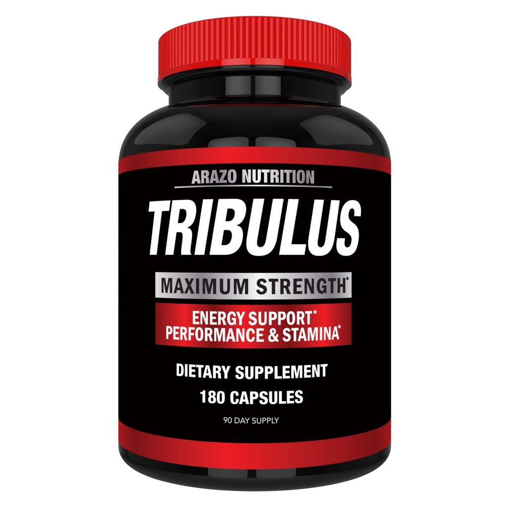 Arazo Nutrition Tribulus Terrestris 1500mg Extract Powder – 180 Capsule - Energy Booster con Estrogen Blocker