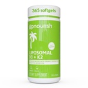 UpNourish Liposomal D3 K2 MK-7 – 365 Mini softgels con olio di cocco biologico - 5000 IU 125 mcg Vitamina D3 e 100 mcg Vitamina k2 per la salute ottimale di ossa e immuni