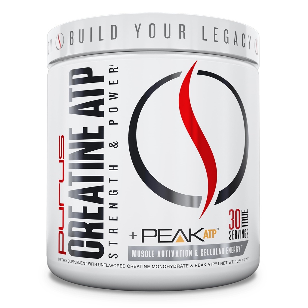 Purus Labs Creatine ATP, Peak ATP + Creatine Monohydrate, Unflavored - 30 Serve - Attivazione del muscolo & energia cellulare