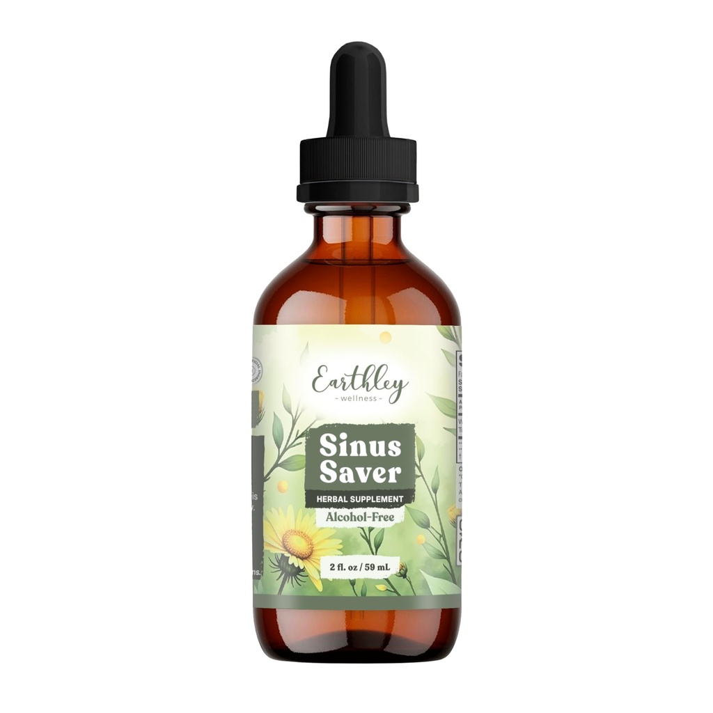 Earthley Wellness Sinus Saver, Natural Remedy, Libero di Allergeni, Parabeni e Preservativi, Aiuta a rafforzare la vitamina C (2 oz, Alcol Free)