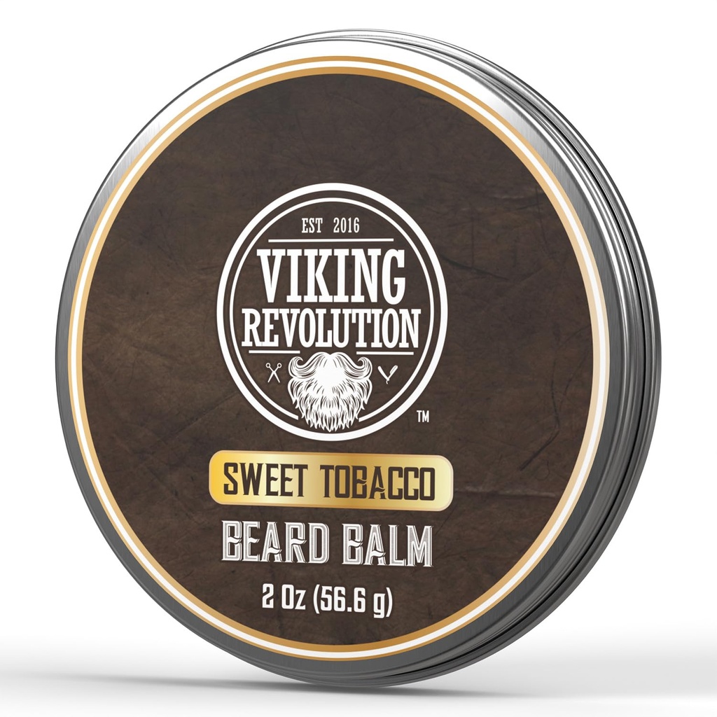 Bilancia del barbabietola del tabacco dolce della rivoluzione vichinga - burro di barba profumato di tabacco con olio di Argan & Jojoba - ammorbidisce e idrata i cuscinetti per gli uomini (2oz, 1 confezione)